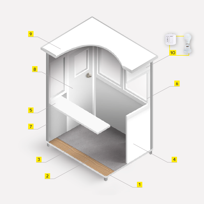 plano caseta de guardia 2 personas